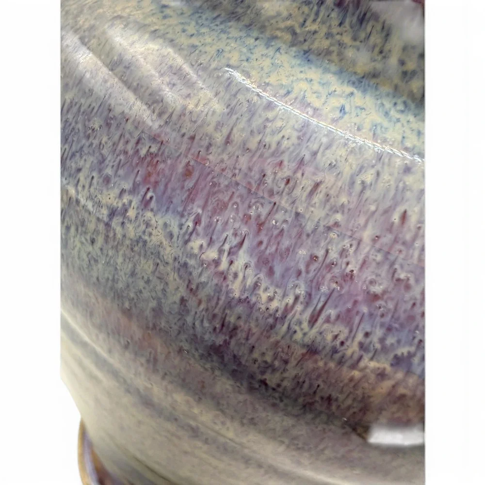 Stephen Bennett Signed Studio Pottery Vase Purple Blue Reactive Glaze 6.5